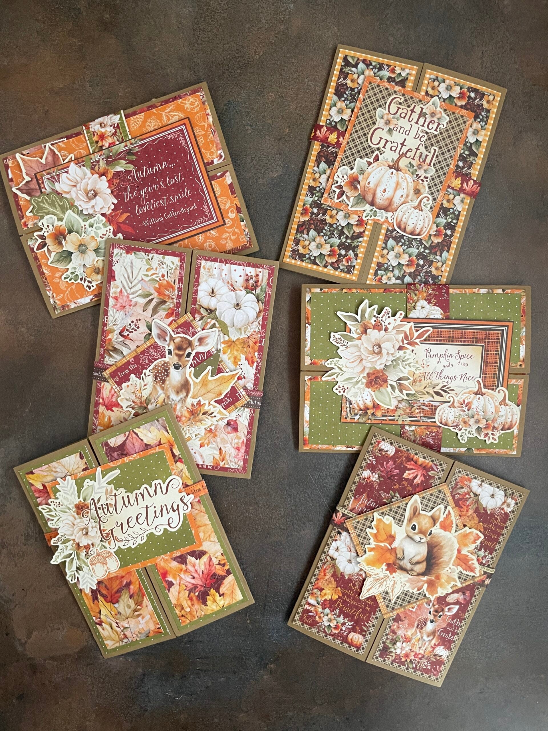 Graphic 45 Card Class Series Vol 6 2024 - Autumn Greetings – Floating Gatefold Card Set